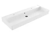 Wastafel Edge Enkele wasbak 120 cm Glans Wit met kraangaten keramiek Wastafel Edge Enkele wasbak 120 cm Glans Wit met kraangaten keramiek
