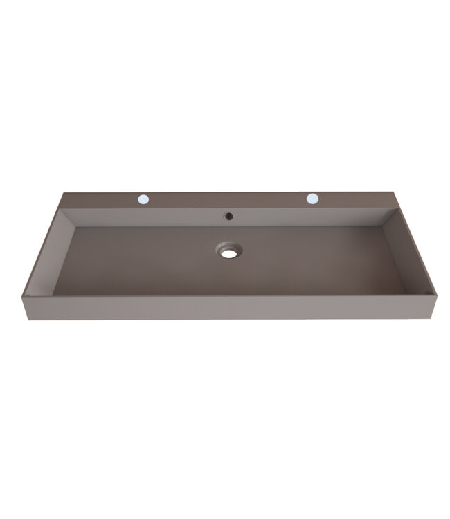Wastafel Lako Mat Lei Grijs 100x46x7cm 0 kraangaten