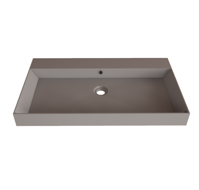 Wastafel Lako Mat Lei Grijs 80x46x7cm 0 kraangaten Wastafel Lako Mat Lei Grijs 80x46x7cm 0 kraangaten