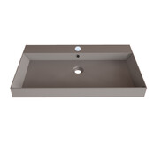 Wastafel Lako Mat Lei Grijs 80x46x7cm 0 kraangaten Wastafel Lako Mat Lei Grijs 80x46x7cm 0 kraangaten