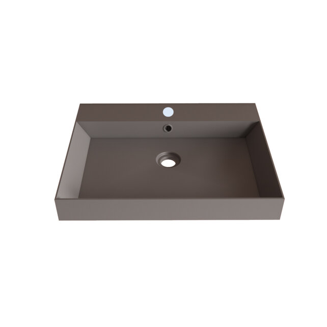 Wastafel Lako Mat Lei Grijs 60x46x7cm 1 kraangat Wastafel Lako Mat Lei Grijs 60x46x7cm 1 kraangat