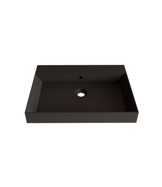 Wastafel Lako Mat Zwart 60x46x7cm 1 kraangat