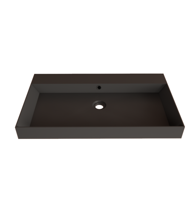 Wastafel Lako Mat Zwart 80x46x7cm 1 kraangat