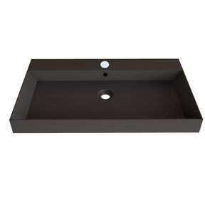 Wastafel Lako Mat Zwart 80x46x7cm 1 kraangat