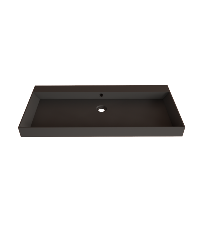 Wastafel Lako Mat Zwart 100x46x7cm 2 kraangaten