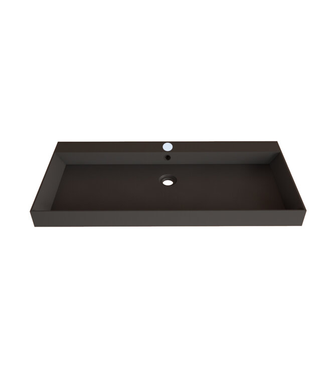 Wastafel Lako Mat Zwart 100x46x7cm 2 kraangaten