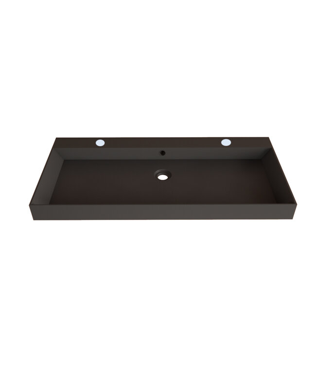 Wastafel Lako Mat Zwart 100x46x7cm 1 kraangat