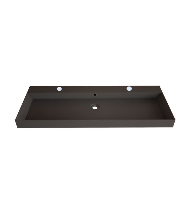 Wastafel Lako Mat Zwart 140x46x7cm enkele wasbak 0 kraangaten