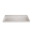Wastafel Lako Mat Wit 140x46x7cm enkele wasbak 2 kraangaten