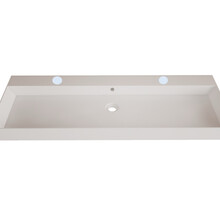 Wastafel Lako Mat Wit 140x46x7cm enkele wasbak 2 kraangaten