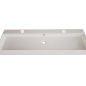 Wastafel Lako Glans Wit 120x46x7cm enkele wasbak 2 kraangaten