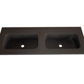 Wastafel Asia Mat Zwart 120cm Dubbele wasbak 0 kraangaten
