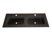 Wastafel Asia Mat Zwart 120cm Dubbele wasbak 0 kraangaten Wastafel Asia Mat Zwart 120cm Dubbele wasbak 0 kraangaten