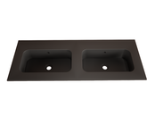 Wastafel Asia Mat Zwart 120cm Dubbele wasbak 2 kraangaten Wastafel Asia Mat Zwart 120cm Dubbele wasbak 2 kraangaten