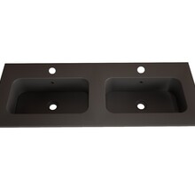 Wastafel Asia Mat Zwart 120cm Dubbele wasbak 2 kraangaten