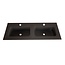 GLISS DESIGN Wastafel Asia Mat Zwart 120cm Dubbele wasbak 2 kraangaten