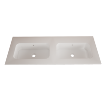 Wastafel Asia Mat Wit 140cm Dubbele wasbak 0 kraangaten