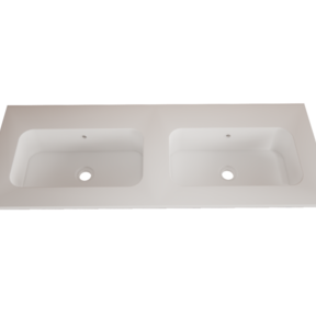 Wastafel Asia Mat Wit 120cm Dubbele wasbak 0 kraangaten