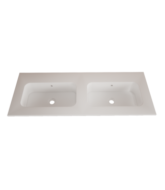 GLISS DESIGN Wastafel Asia Mat Wit 120cm Dubbele wasbak 0 kraangaten