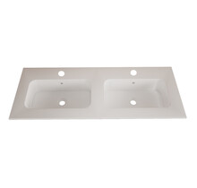 Wastafel Asia Mat Wit 120cm Dubbele wasbak 2 kraangaten
