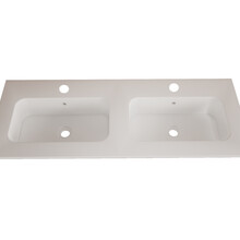 Wastafel Asia Mat Wit 120cm Dubbele wasbak 2 kraangaten