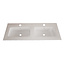 GLISS DESIGN Wastafel Asia Mat Wit 120cm Dubbele wasbak 2 kraangaten