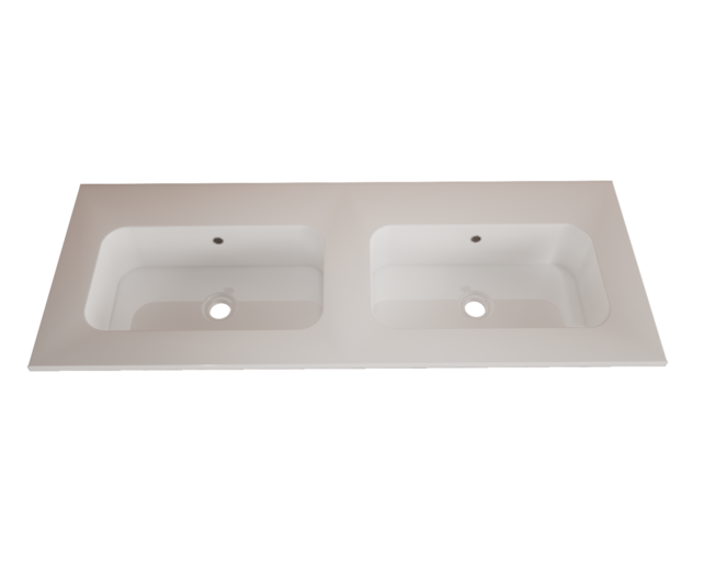 Wastafel Asia Glans Wit 120cm Dubbele wasbak 2 kraangaten Wastafel Asia Glans Wit 120cm Dubbele wasbak 2 kraangaten