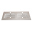 GLISS DESIGN Wastafel Asia Glans Wit 120cm Dubbele wasbak 2 kraangaten