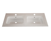 Wastafel Asia Glans Wit 140cm Dubbele wasbak 0 kraangaten