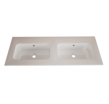 Wastafel Asia Glans Wit 140cm Dubbele wasbak 0 kraangaten