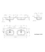Wastafel Asia Glans Wit 140cm Dubbele wasbak 2 kraangaten