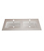 Wastafel Asia Glans Wit 140cm Dubbele wasbak 2 kraangaten