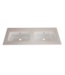 Wastafel Asia Glans Wit 140cm Dubbele wasbak 2 kraangaten