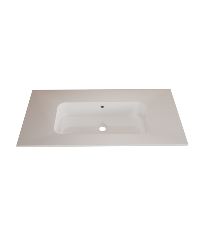 Wastafel Asia Glans Wit 100cm wasbak met 1 kraangat