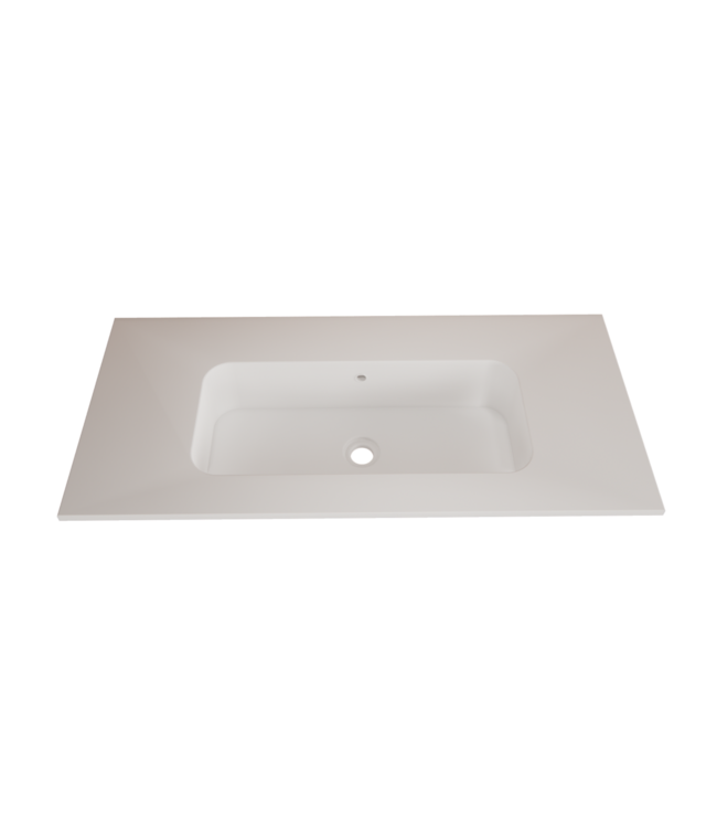 Wastafel Asia Mat Wit 100cm wasbak met 1 kraangat