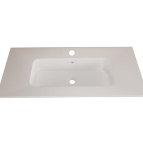 Wastafel Asia Mat Wit 100cm wasbak met 1 kraangat