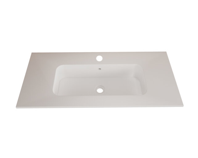 Wastafel Asia Mat Wit 100cm wasbak met 1 kraangat