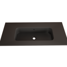 Wastafel Asia Mat Zwart 100cm wasbak zonder kraangat