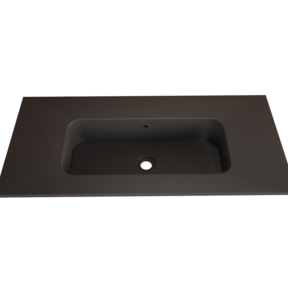 Wastafel Asia Mat Zwart 100cm wasbak zonder kraangat