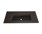 Wastafel Asia Mat Zwart 90cm wasbak met kraangat Wastafel Asia Mat Zwart 90cm wasbak met kraangat