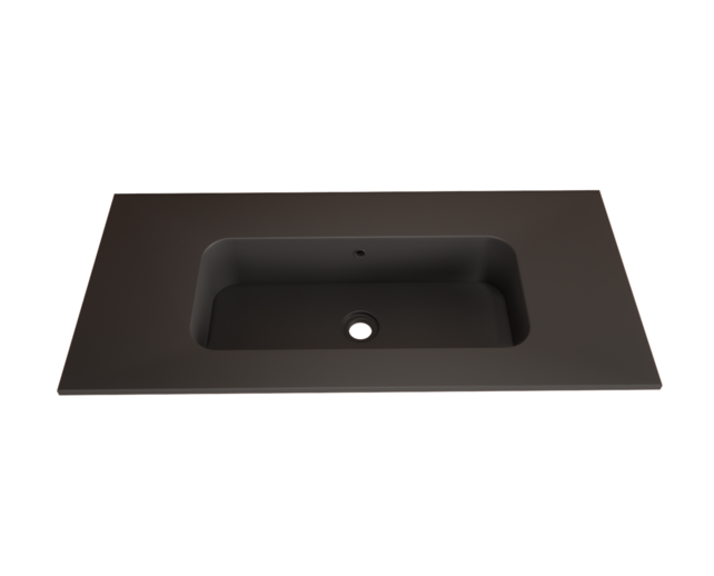 Wastafel Asia Mat Zwart 90cm wasbak met kraangat Wastafel Asia Mat Zwart 90cm wasbak met kraangat