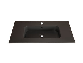 Wastafel Asia Mat Zwart 90cm wasbak met kraangat