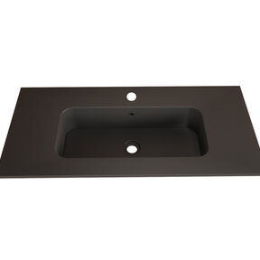 Wastafel Asia Mat Zwart 90cm wasbak met kraangat