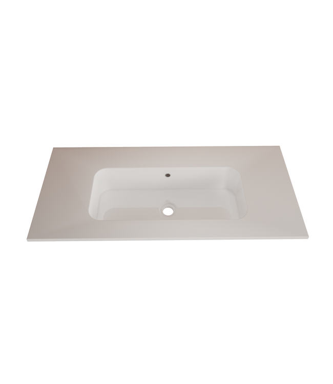 Wastafel Asia Glans Wit 90cm wasbak met kraangat