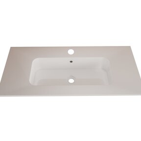 Wastafel Asia Glans Wit 90cm wasbak met kraangat