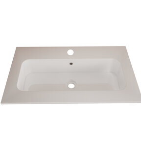 Wastafel Asia Glans Wit 80cm wasbak met kraangat