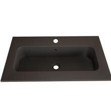 Wastafel Asia Mat Zwart 80cm wasbak met kraangat