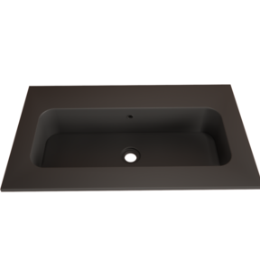 Wastafel Asia Mat Zwart 80cm wasbak zonder kraangat