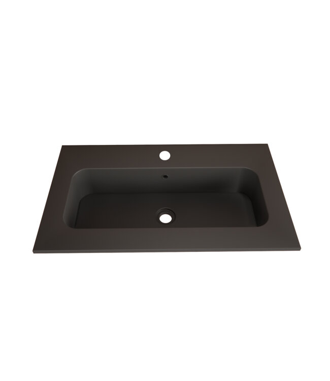 Wastafel Asia Mat Zwart 80cm wasbak zonder kraangat