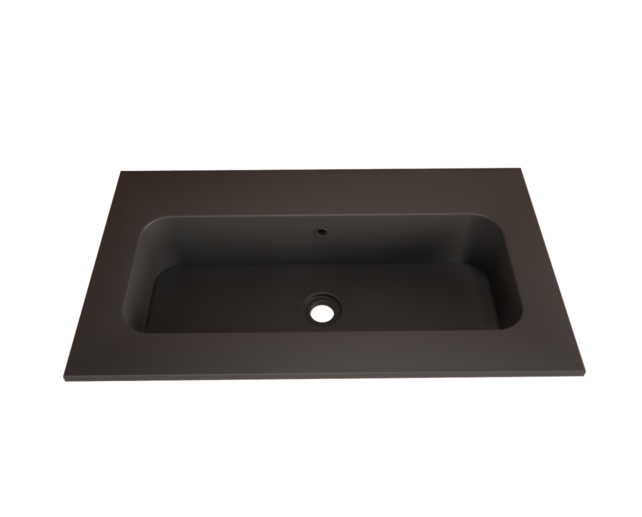 Wastafel Asia Mat Zwart 70cm wasbak met kraangat Wastafel Asia Mat Zwart 70cm wasbak met kraangat